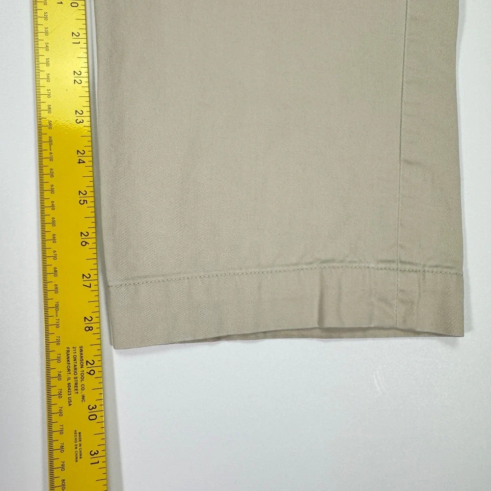 VTG Polo Ralph Lauren Mens Preston Chinos Pants 34x30 Khaki Flat Front Cotton